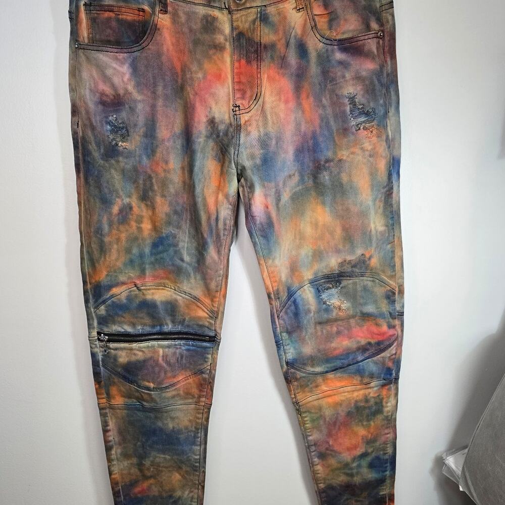 Legendary Rowyalty multi-color moto jeans size 38 NWoT